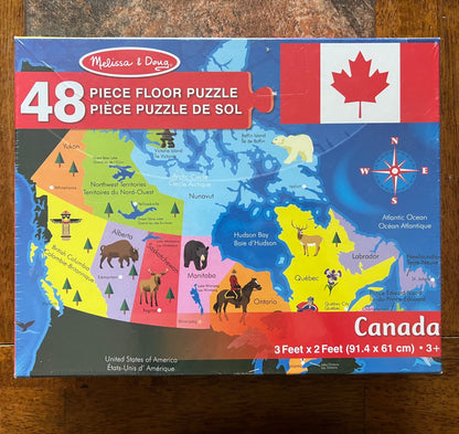 New Melissa and Doug 48 piece Canada floor puzzle