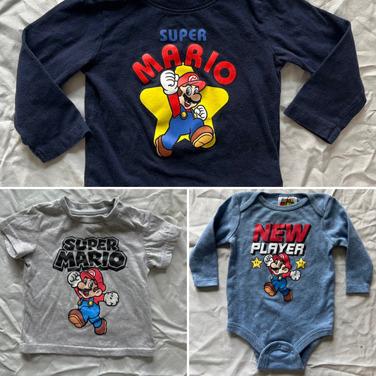 Bundle of Mario tops, Kids 12 Month (9-12M)