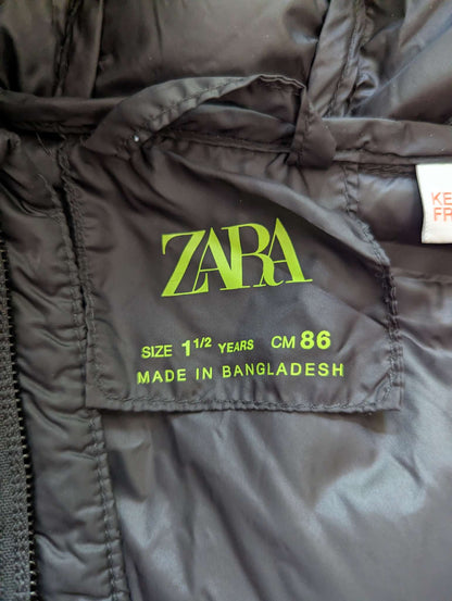Black Puffer Jacket - Zara, Kids 18 Month (12-18M)