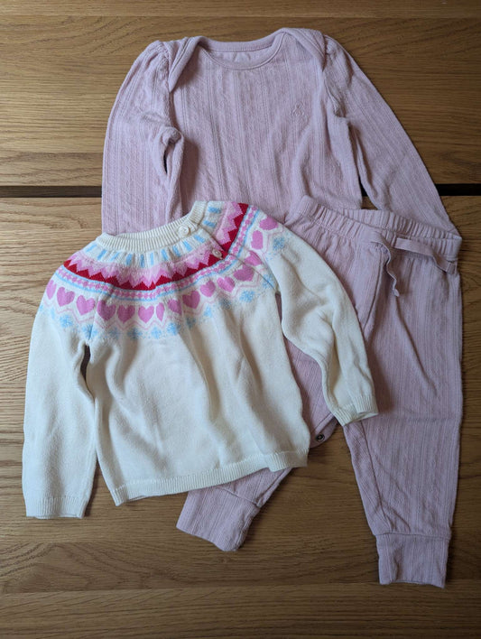 Onesie Set and Sweater, Kids 12 Month (9-12M)