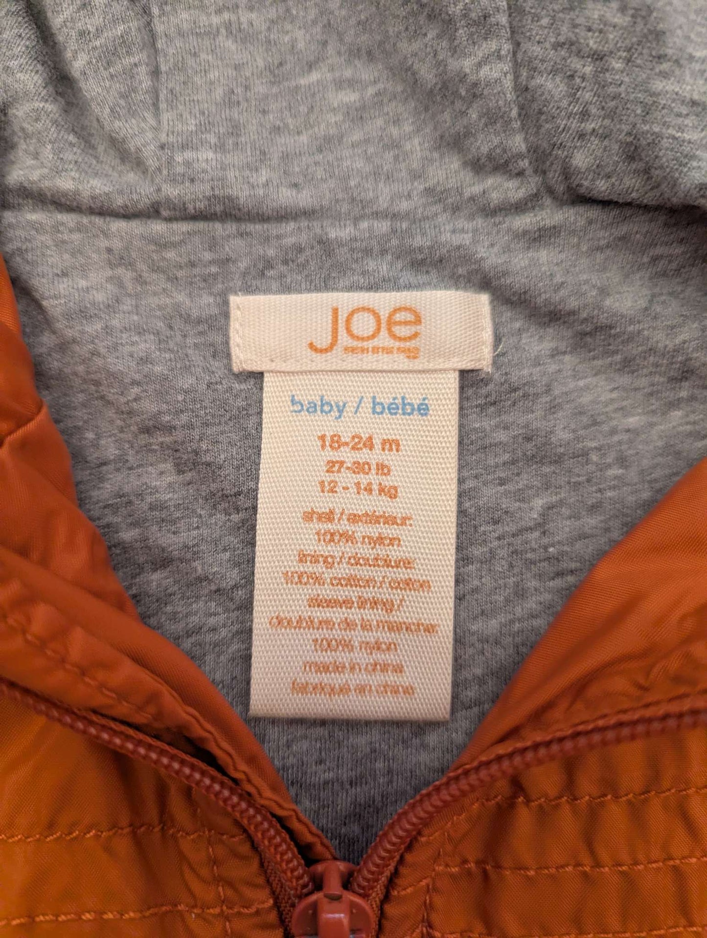 Joe Fresh Orange Rain Coat, Kids 24 Month (18-24M)