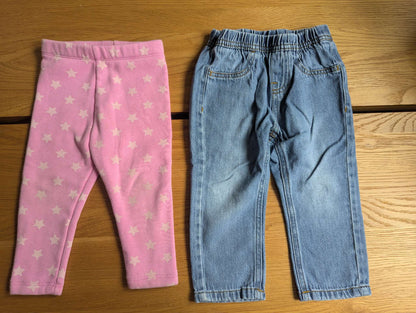 Jean and Fleece Pant Duo, Kids 18 Month (12-18M)