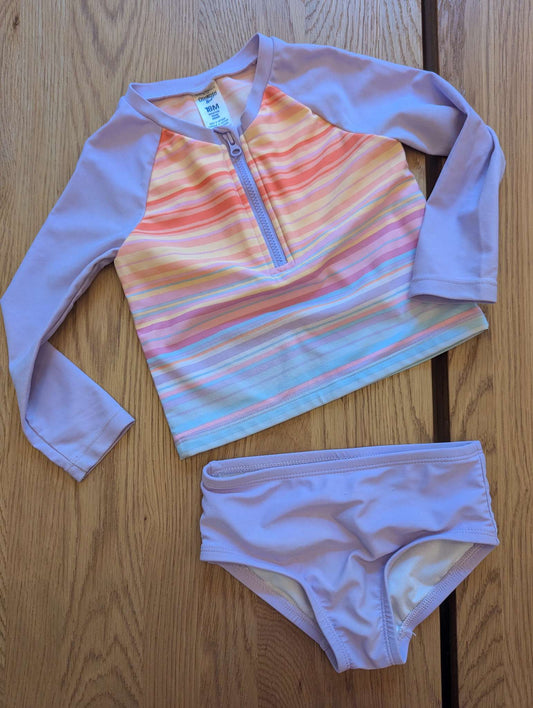 Purple Two Piece Swim Set, Kids 18 Month (12-18M)