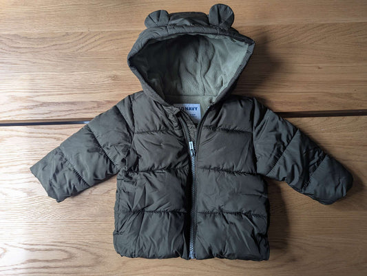 Green Zip Winter Coat, Kids 12 Month (9-12M)
