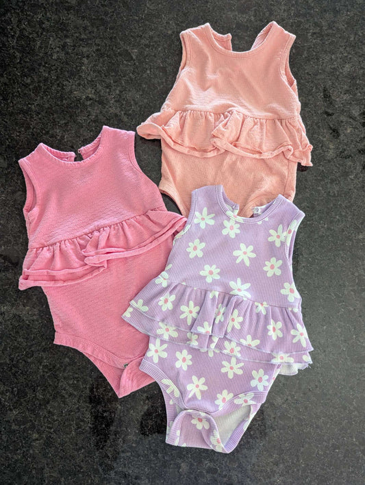 3 Girls Summer Rompers, Kids 18 Month (12-18M)