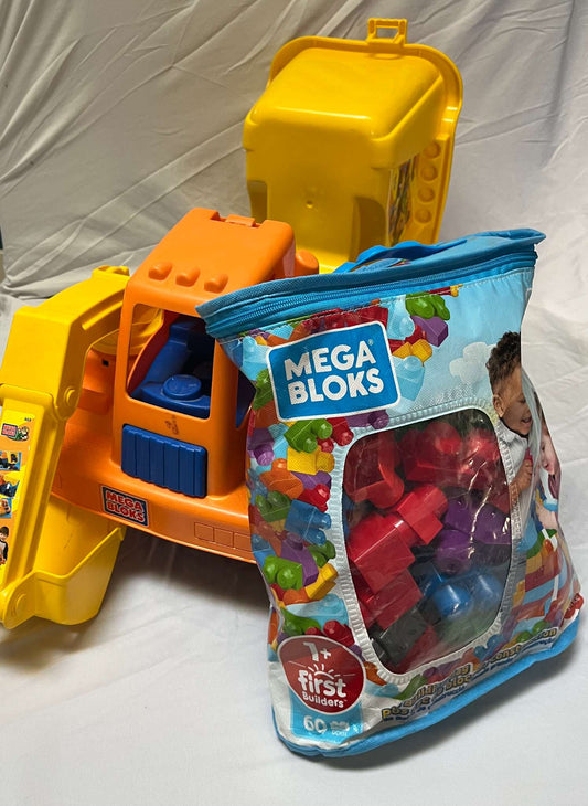 Mega Bloks First Builders Big Building Bag (60 pcs) + Large Dump Truck,