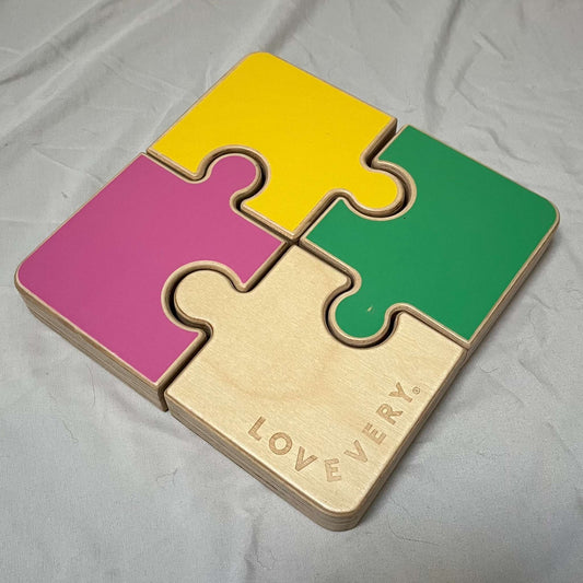 Lovevery Chunky Wooden Jigsaw Puzzle, Companion Play Kit, Wooden Pieces