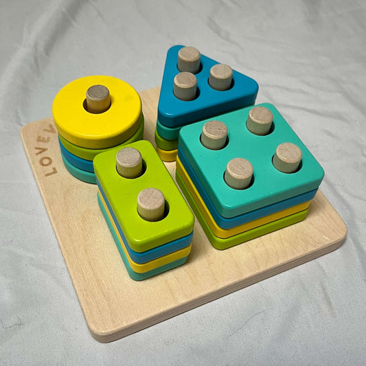 Lovevery Sort & Stack Peg Puzzle, Enthusiast Play Kit, EUC
