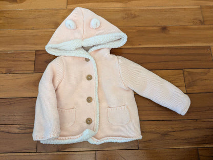 Baby Girl Sherpa Lined Cotton Long-Sleeve Jacket - Pink, Kids 18 Month (12-18M)