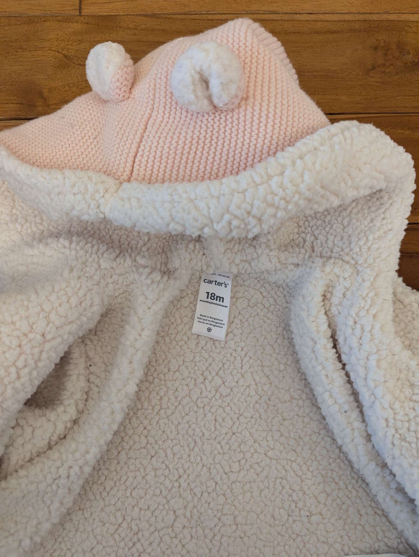 Baby Girl Sherpa Lined Cotton Long-Sleeve Jacket - Pink, Kids 18 Month (12-18M)