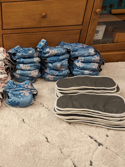 Le Petite Ourse, 20 All-in-One cloth diapers, retails $460+gst