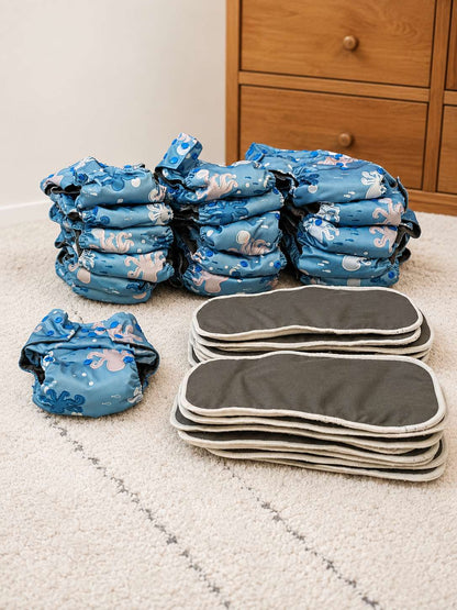 Le Petite Ourse, 20 All-in-One cloth diapers, retails $460+gst