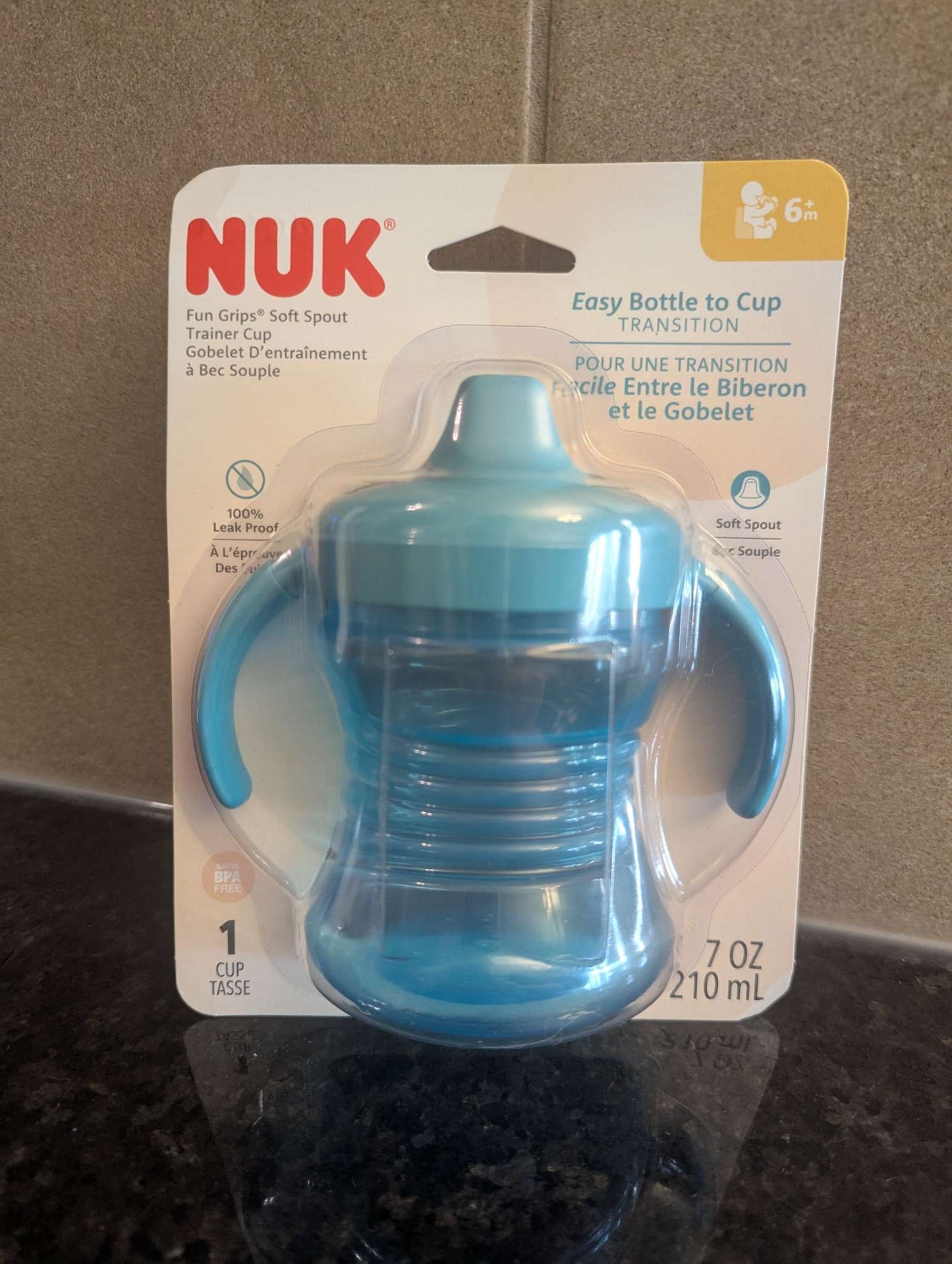 First Essentials By NUK Fun Grips 2-Handle Trainer Soft Spout Sippy Cup, 7 oz