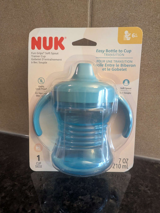 First Essentials By NUK Fun Grips 2-Handle Trainer Soft Spout Sippy Cup, 7 oz
