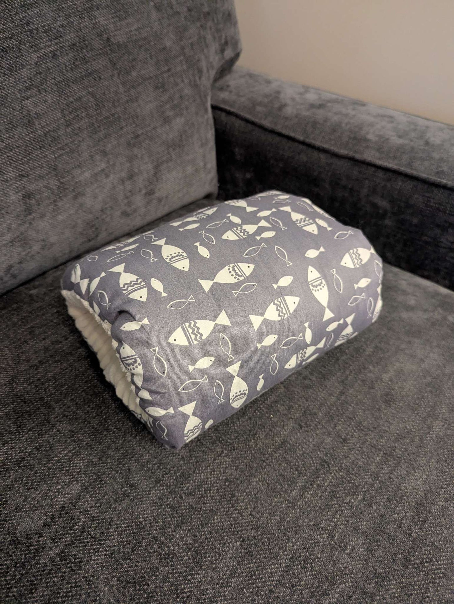 Cozy cradle pillow, fish design