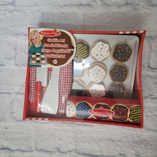 Melissa & Doug Slice and Bake Wooden Cookie Play Food Set, NEW