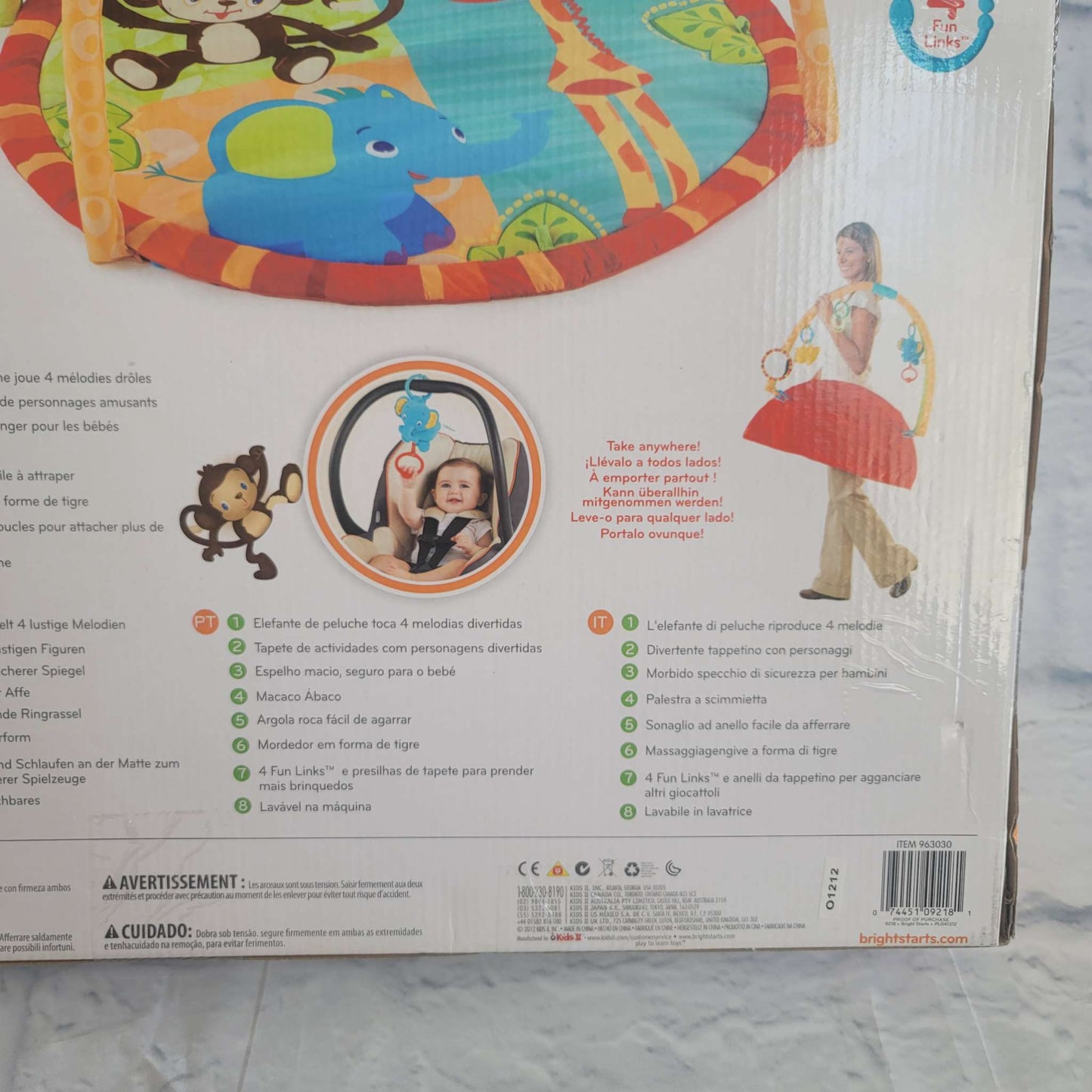 Bright Starts, Jammin' Jungle Activity Gym, 0+, NEW
