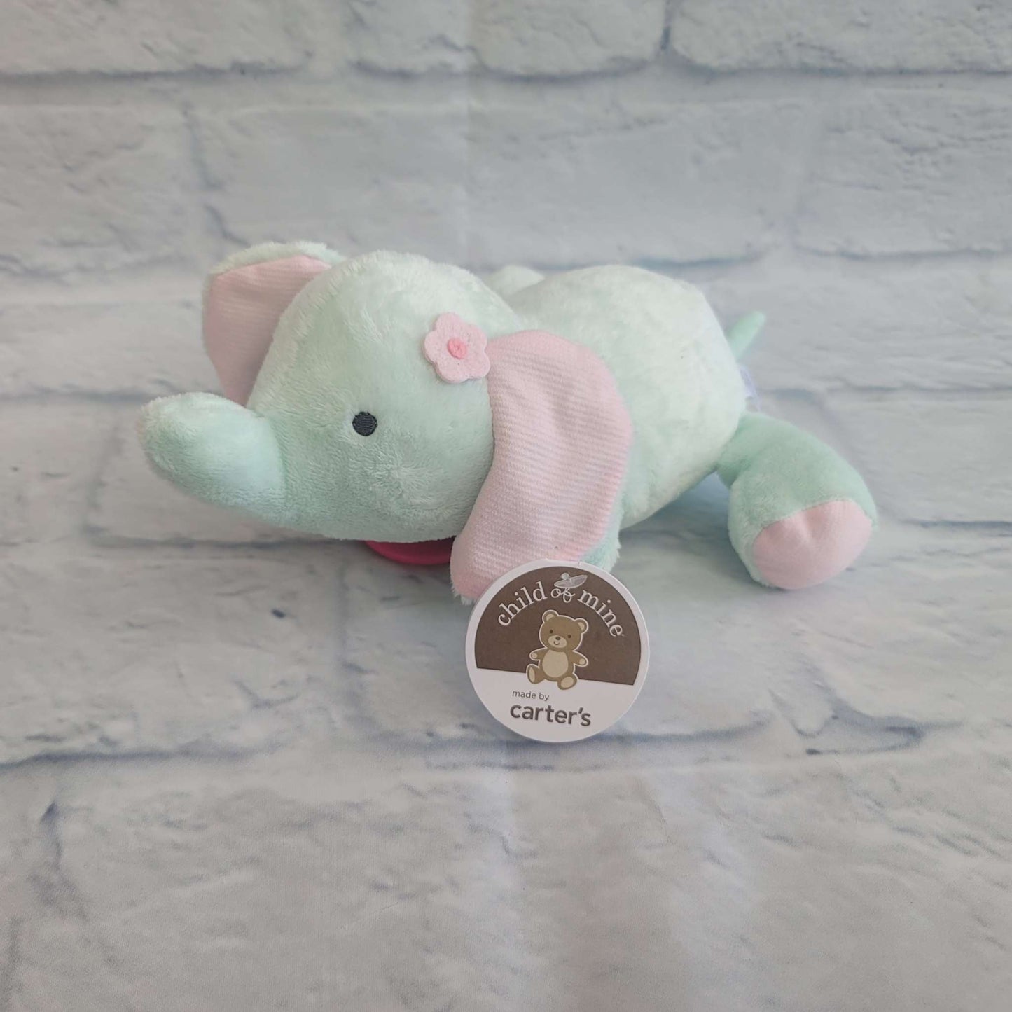 Carter's Soft Toy Bundle, Elephant Musical Pull Toy and Elephant Soft Crinkle Hanging Book, 0+, NEW