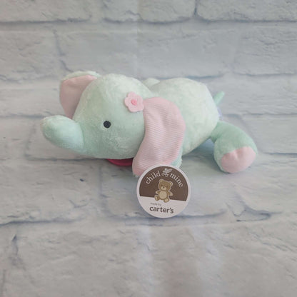 Carter's Soft Toy Bundle, Elephant Musical Pull Toy and Elephant Soft Crinkle Hanging Book, 0+, NEW