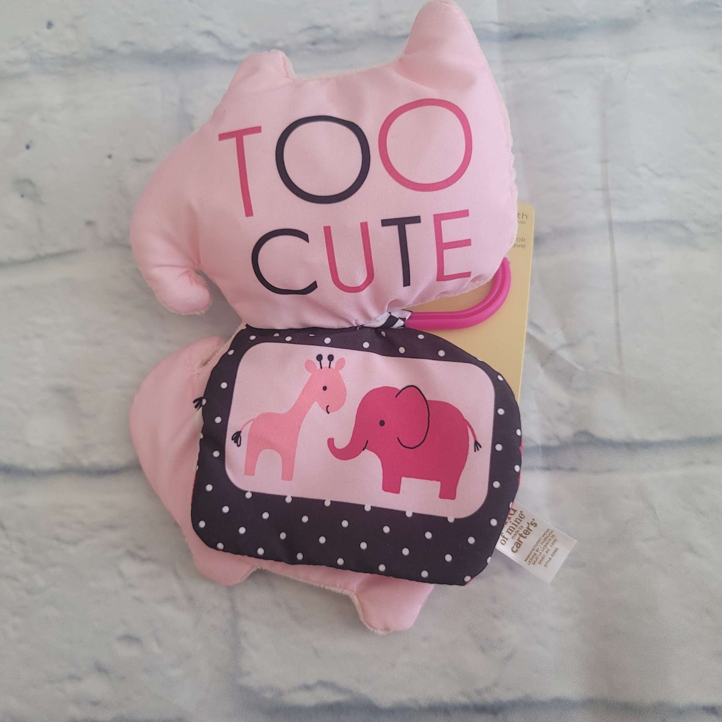 Carter's Soft Toy Bundle, Elephant Musical Pull Toy and Elephant Soft Crinkle Hanging Book, 0+, NEW