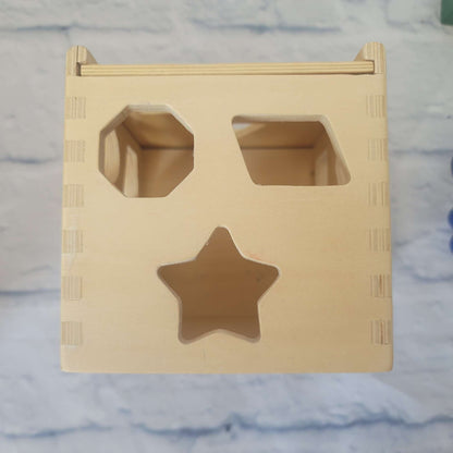 Melissa & Doug Shape Sorting Cube, Wood, 2+, GUC, MSRP $34.