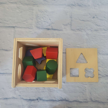 Melissa & Doug Shape Sorting Cube, Wood, 2+, GUC, MSRP $34.
