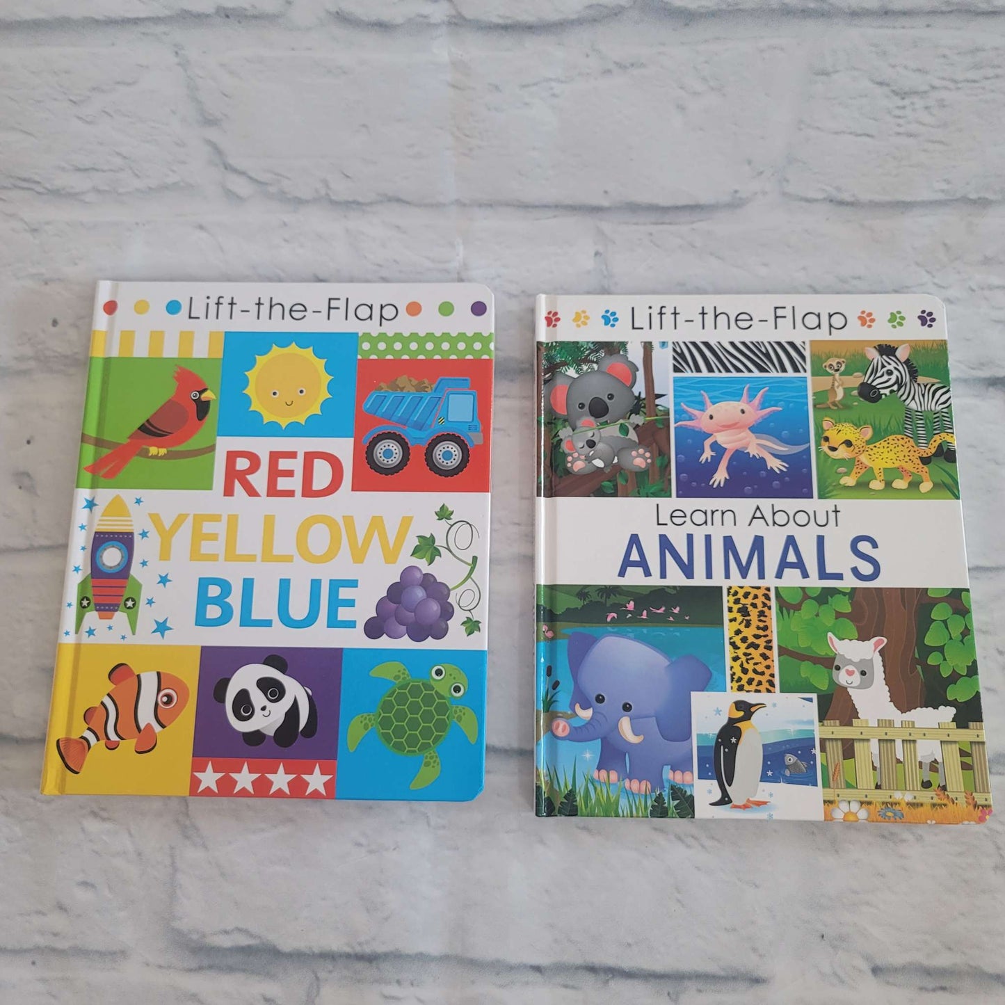 Lift-the-Flap Book Bundle: Red, Yellow, Blue and Learn About Animals, GUC