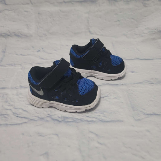 Nike Mesh Sneakers, Black/Blue, Size 3 Toddler, VGUC, Shoes 3 (Baby: 0-12 mth)