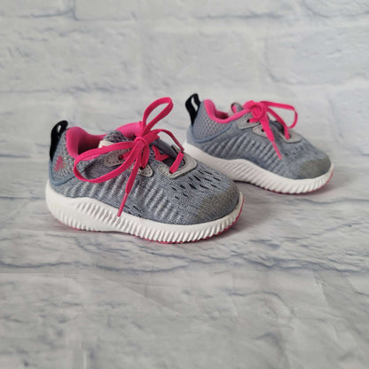 Adidas Sneakers, Grey/Pink, Size 4 Toddler, EUC, Shoes 4 (Baby: 0-12 mth)