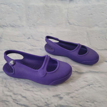 Crocs Slingback Mary Jane Shoes, Purple, Size 7 Toddler, VGUC, Shoes 7 (Walkers:12-24 mth)