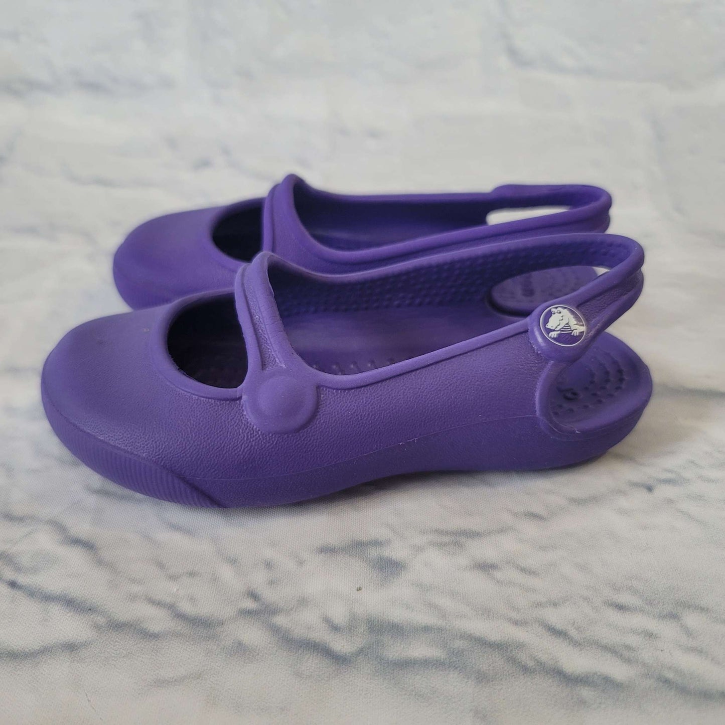 Crocs Slingback Mary Jane Shoes, Purple, Size 7 Toddler, VGUC, Shoes 7 (Walkers:12-24 mth)