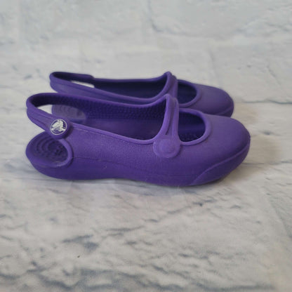 Crocs Slingback Mary Jane Shoes, Purple, Size 7 Toddler, VGUC, Shoes 7 (Walkers:12-24 mth)