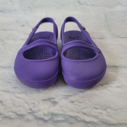 Crocs Slingback Mary Jane Shoes, Purple, Size 7 Toddler, VGUC, Shoes 7 (Walkers:12-24 mth)