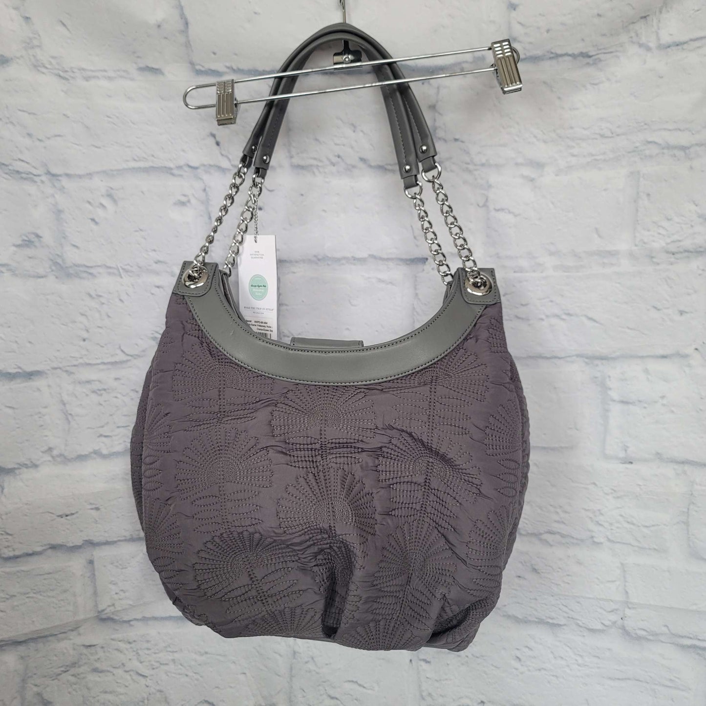 Petunia Pickle Bottom Hobo Diaper Bag, Grey, NEW