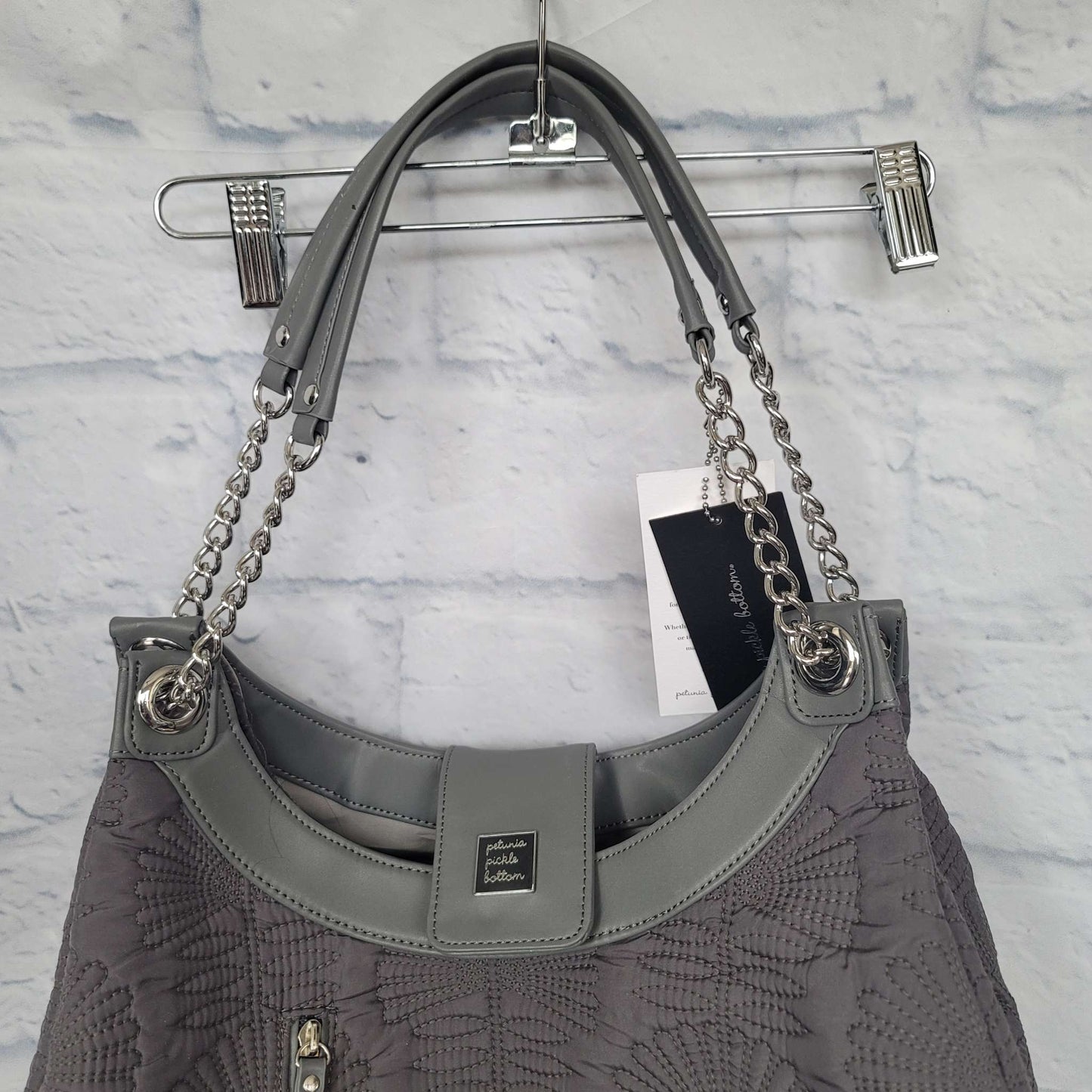 Petunia Pickle Bottom Hobo Diaper Bag, Grey, NEW