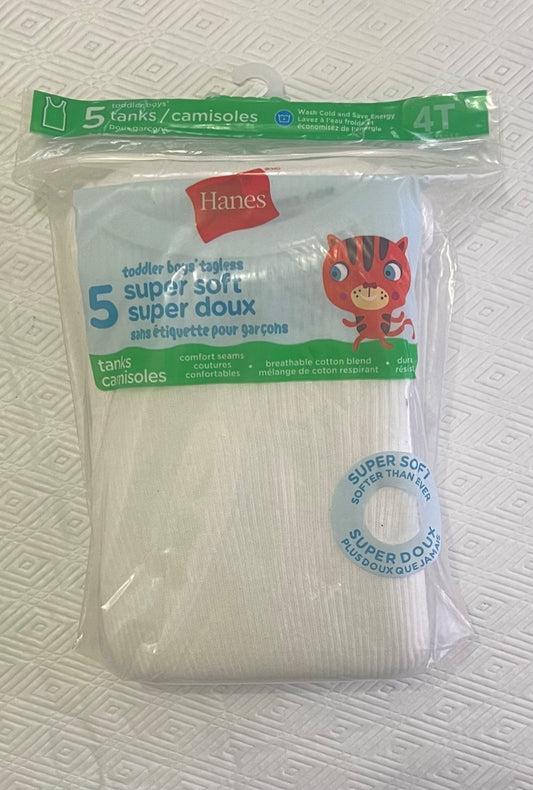 4T Hanes Toddler Boys Cotton Tanks, Kids 4/4T