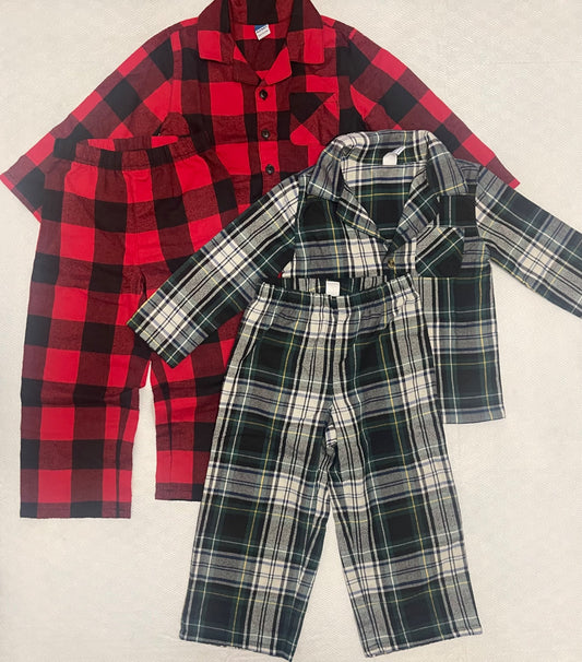 3T Button Up Flannel PJs, Kids 3T