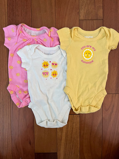 3 pack - t-shirt onesies , Kids 3 Month (0-3M)