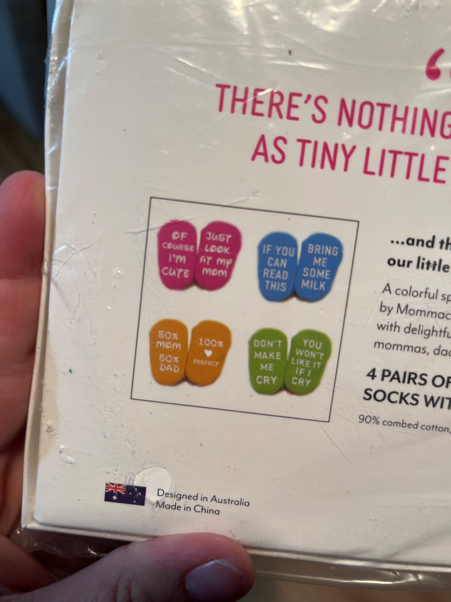 Baby socks with cute sayings!