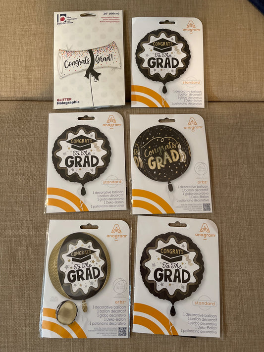 Graduation balloon bundle - 6 balloons!