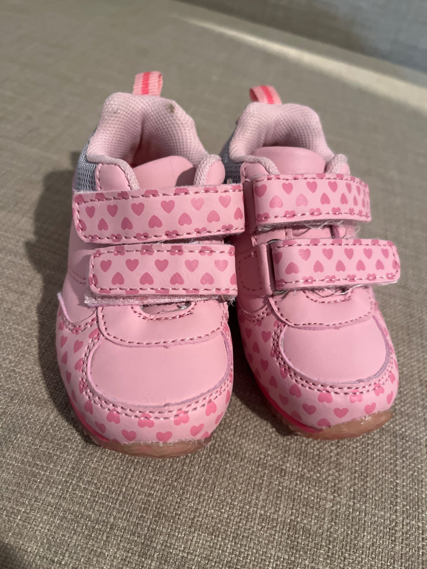 Joe fresh pink runners with hearts , Shoes 5 (Walkers:12-24 mth)
