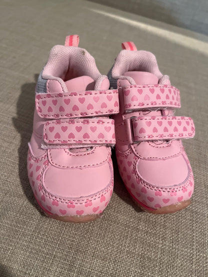 Joe fresh pink runners with hearts , Shoes 5 (Walkers:12-24 mth)