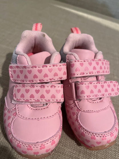 Joe fresh pink runners with hearts , Shoes 5 (Walkers:12-24 mth)