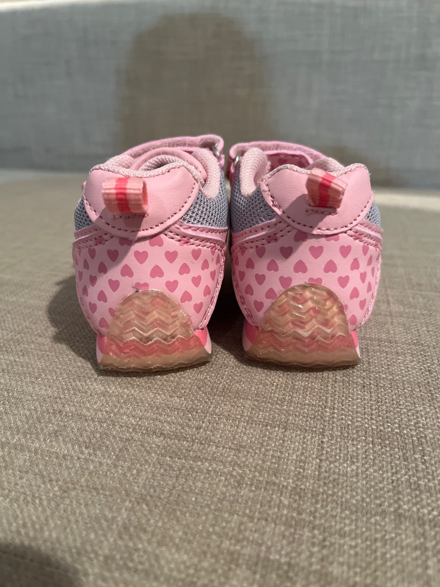 Joe fresh pink runners with hearts , Shoes 5 (Walkers:12-24 mth)