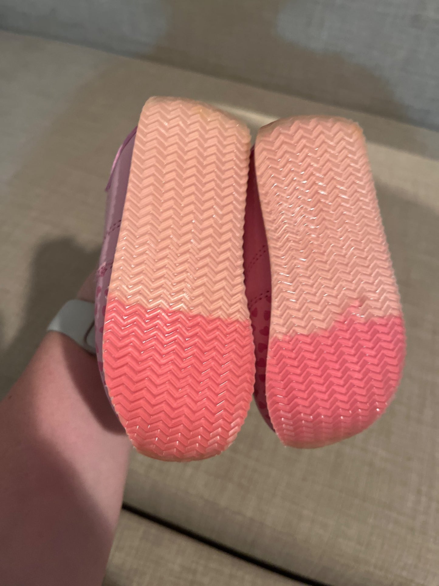 Joe fresh pink runners with hearts , Shoes 5 (Walkers:12-24 mth)