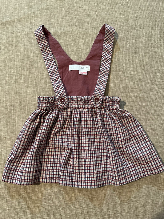 Zara plaid skirt overall, Kids 18 Month (12-18M)