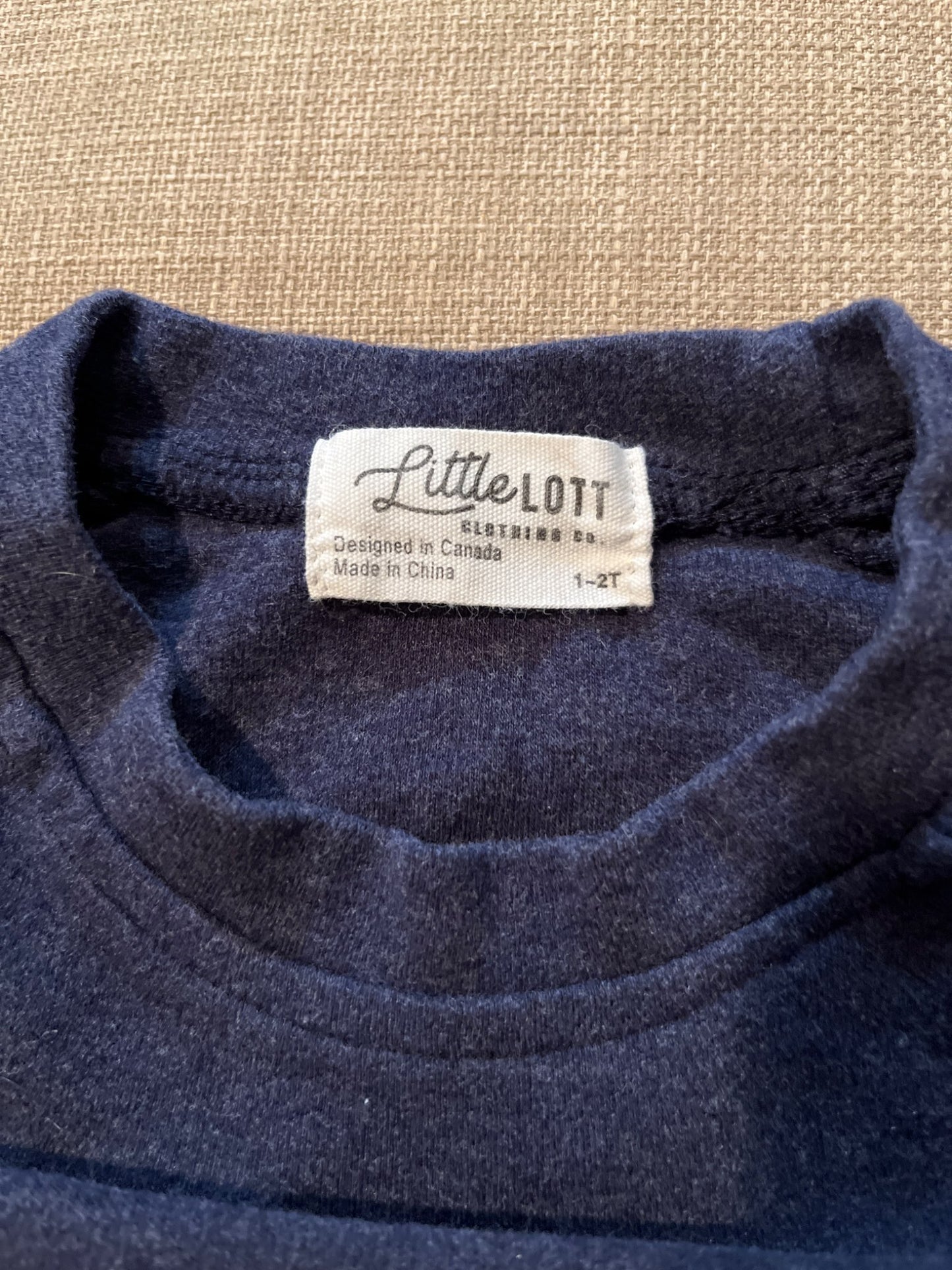 Little Lott (small shop) Navy Crew Neck, Kids 18 Month (12-18M)