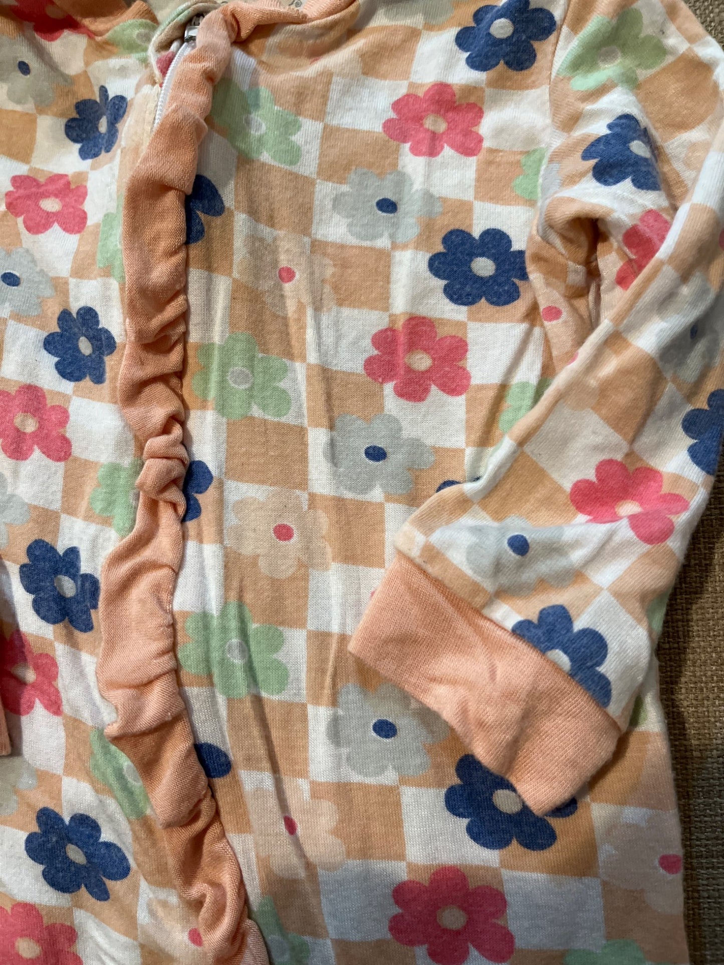 Bamboo sleepers, with feet and ruffle bums , Kids 6 Month (3-6M)