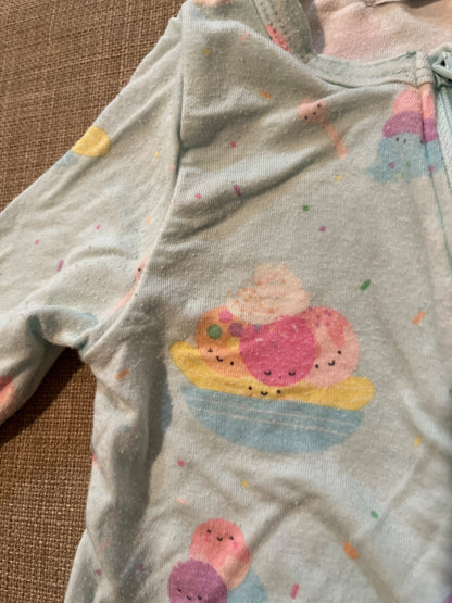 Bamboo sleepers, with feet and ruffle bums , Kids 6 Month (3-6M)