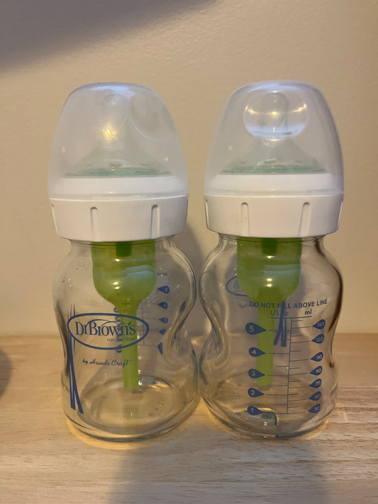 Dr Browns Options+ Wide Neck Glass Bottle (5 oz, 2 Pack)
